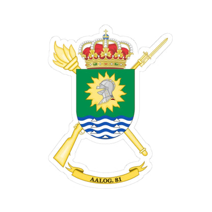 Coat of Arms of the 81st Logistics Support Group (Spain) (Coat of Arms) STICKER Vinyl Kiss-Cut Decal 3 Inch White - The Sticker Space
