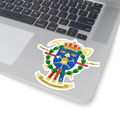 Coat of Arms of the 8th Engineer Regiment (Spain) (Coat of Arms) STICKER Vinyl Kiss-Cut Decal - The Sticker Space
