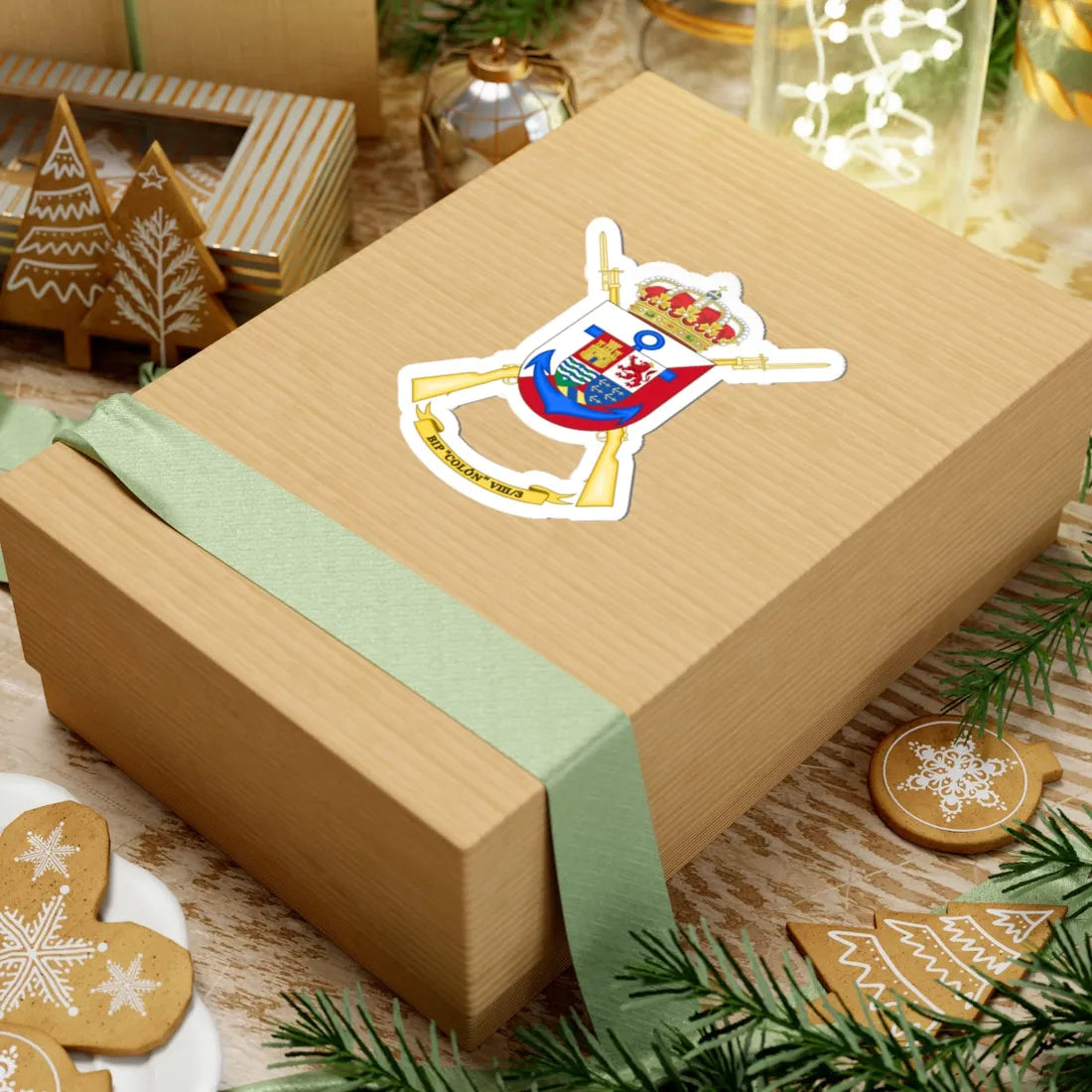 Coat of Arms of the 8th Spanish Legion Flag Colón (Spain) (Coat of Arms) STICKER Vinyl Kiss-Cut Decal - The Sticker Space