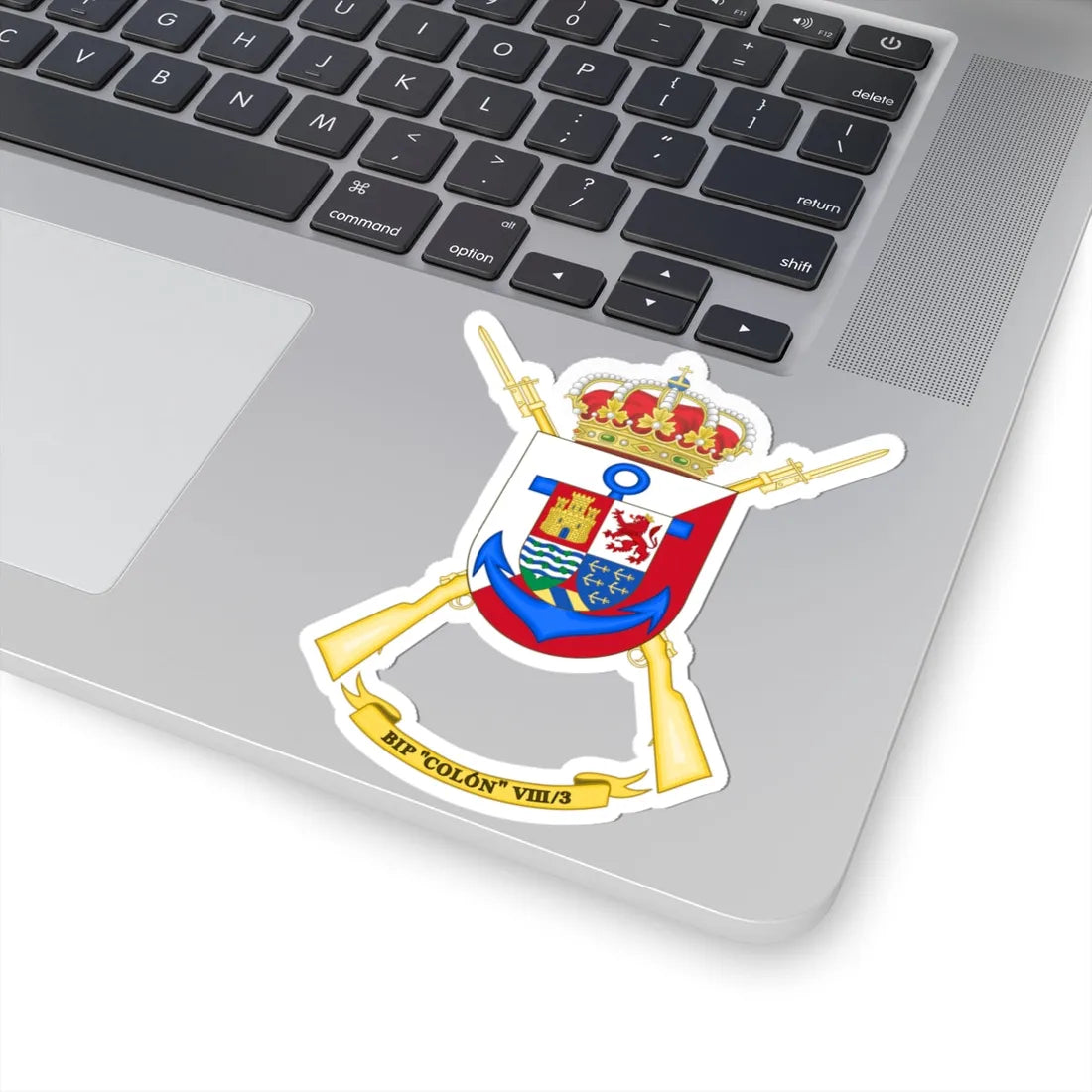 Coat of Arms of the 8th Spanish Legion Flag Colón (Spain) (Coat of Arms) STICKER Vinyl Kiss-Cut Decal - The Sticker Space