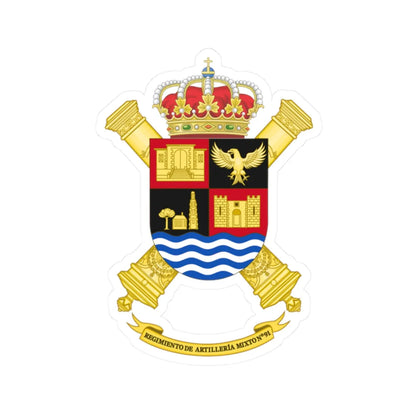 Coat of Arms of the 91st Mixed Artillery Regiment (Spain) (Coat of Arms) STICKER Vinyl Kiss-Cut Decal 2 Inch White - The Sticker Space