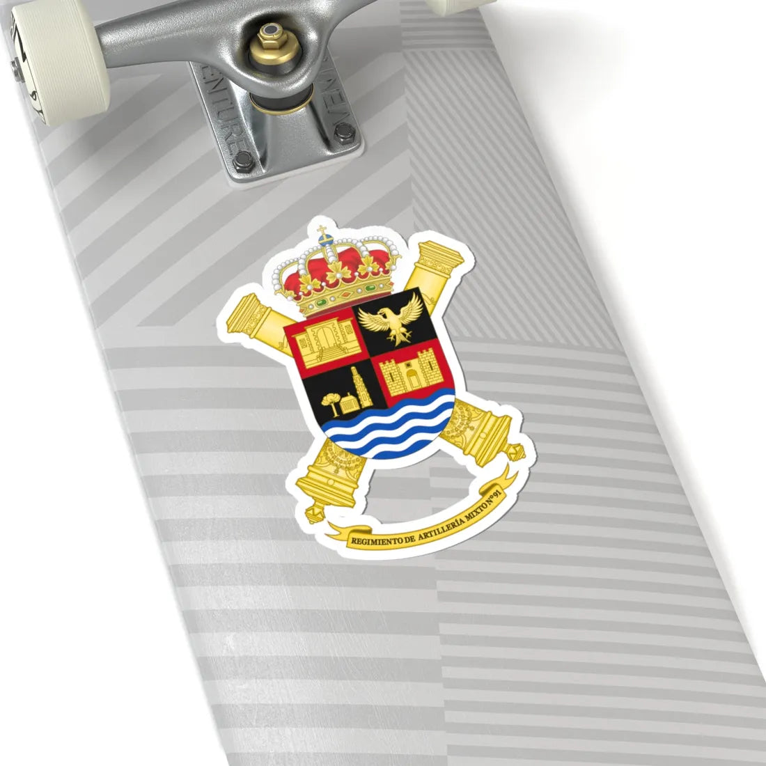 Coat of Arms of the 91st Mixed Artillery Regiment (Spain) (Coat of Arms) STICKER Vinyl Kiss-Cut Decal - The Sticker Space