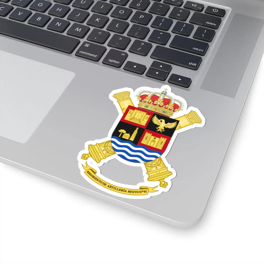 Coat of Arms of the 91st Mixed Artillery Regiment (Spain) (Coat of Arms) STICKER Vinyl Kiss-Cut Decal - The Sticker Space