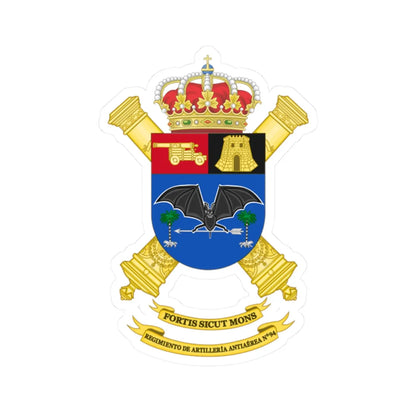 Coat of Arms of the 94th Air Defence Artillery Regiment (Spain) (Coat of Arms) STICKER Vinyl Kiss-Cut Decal 2 Inch White - The Sticker Space