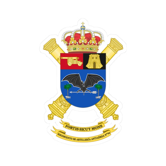 Coat of Arms of the 94th Air Defence Artillery Regiment (Spain) (Coat of Arms) STICKER Vinyl Kiss-Cut Decal 2 Inch White - The Sticker Space