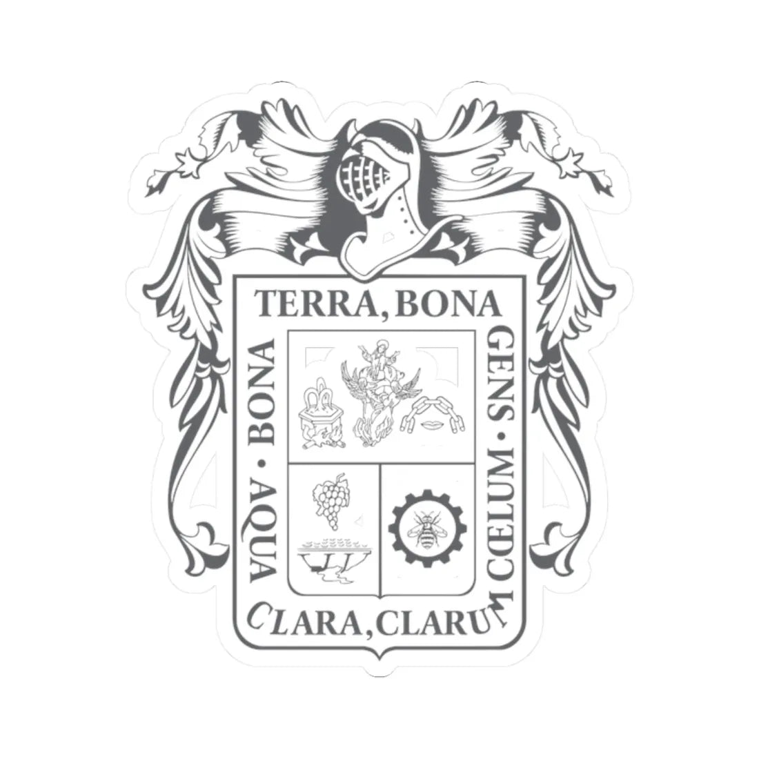 Coat of arms of the Aguascalientes Congress (Mexico) (Coat of Arms) STICKER Vinyl Kiss-Cut Decal 2 Inch White - The Sticker Space