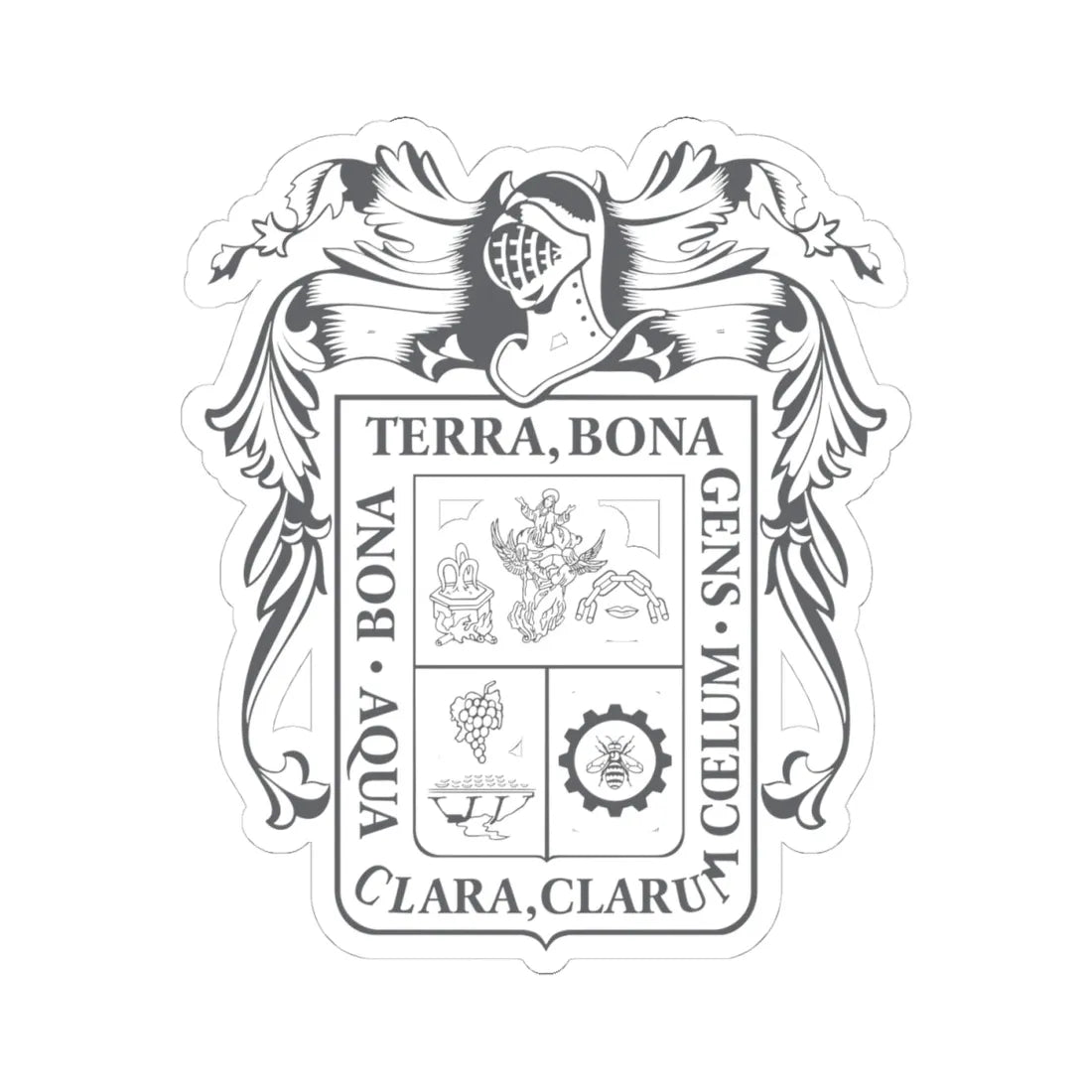 Coat of arms of the Aguascalientes Congress (Mexico) (Coat of Arms) STICKER Vinyl Kiss-Cut Decal 4 Inch White - The Sticker Space