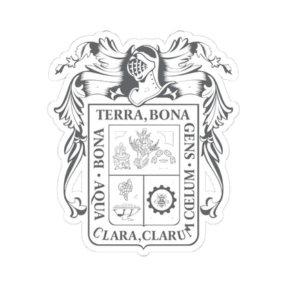 Coat of arms of the Aguascalientes Congress (Mexico) (Coat of Arms) STICKER Vinyl Kiss-Cut Decal 4 Inch White - The Sticker Space