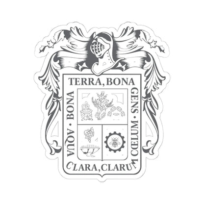 Coat of arms of the Aguascalientes Congress (Mexico) (Coat of Arms) STICKER Vinyl Kiss-Cut Decal 6 Inch White - The Sticker Space