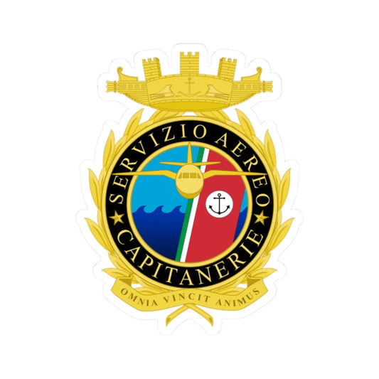 Coat of arms of the Air Service of the Italian Coast Guard (Italy) (Coat of Arms) STICKER Vinyl Kiss-Cut Decal 2 Inch White - The Sticker Space
