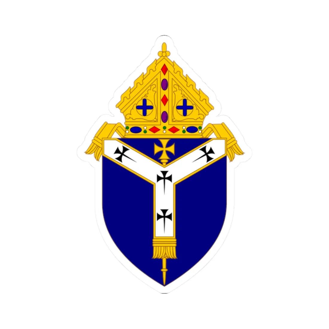 Coat of Arms of the Anglican Diocese of Canterbury (England) (Coat of Arms) STICKER Vinyl Kiss-Cut Decal 2 Inch White - The Sticker Space