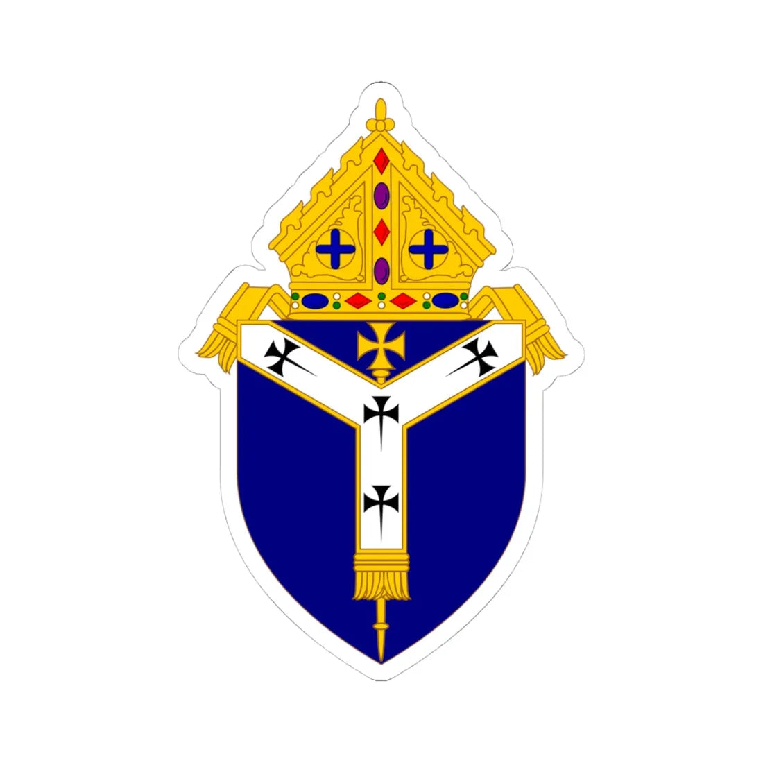 Coat of Arms of the Anglican Diocese of Canterbury (England) (Coat of Arms) STICKER Vinyl Kiss-Cut Decal 4 Inch White - The Sticker Space