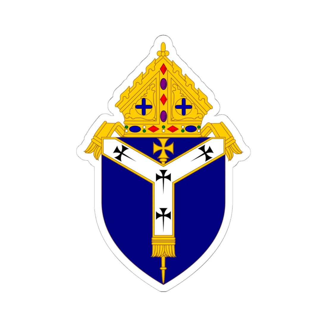 Coat of Arms of the Anglican Diocese of Canterbury (England) (Coat of Arms) STICKER Vinyl Kiss-Cut Decal 6 Inch White - The Sticker Space