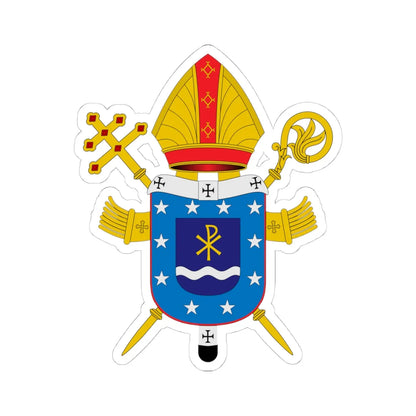Coat of arms of the Archdiocese of Ribeirão Preto (Brazil) (Coat of Arms) STICKER Vinyl Kiss-Cut Decal 4 Inch White - The Sticker Space