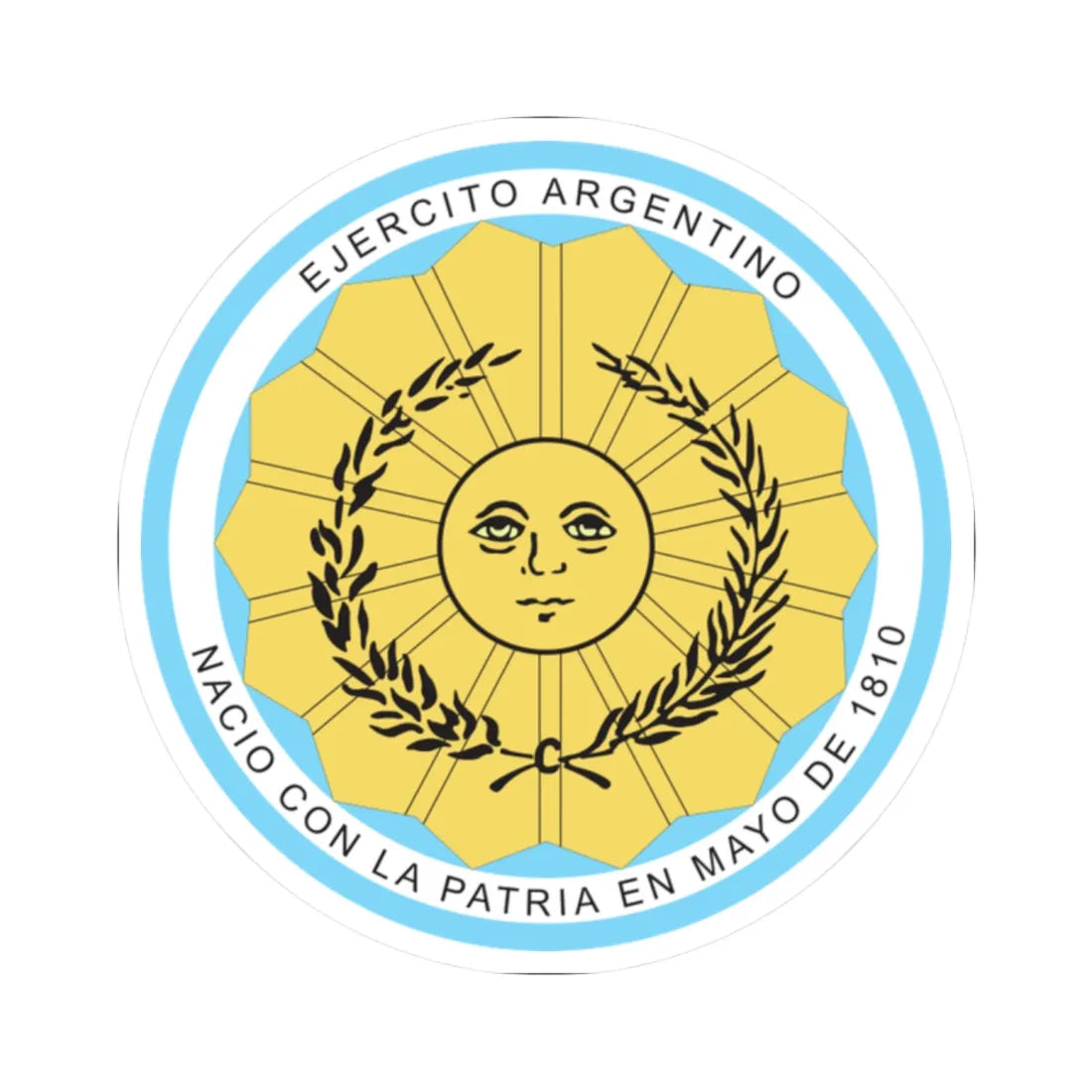 Coat of arms of the Argentine Army (Argentina) (Military Rank) STICKER Vinyl Kiss-Cut Decal 2 Inch White - The Sticker Space