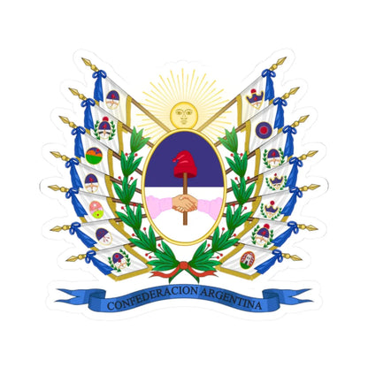 Coat of Arms of the Argentine Confederation Variant (Argentina) (Coat of Arms) STICKER Vinyl Kiss-Cut Decal 2 Inch White - The Sticker Space