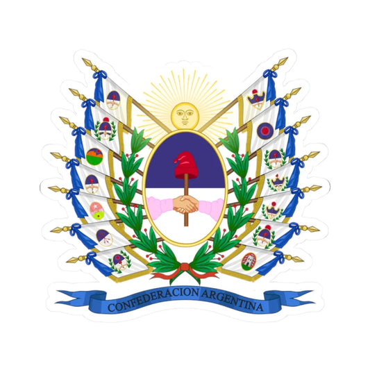 Coat of Arms of the Argentine Confederation Variant (Argentina) (Coat of Arms) STICKER Vinyl Kiss-Cut Decal 2 Inch White - The Sticker Space