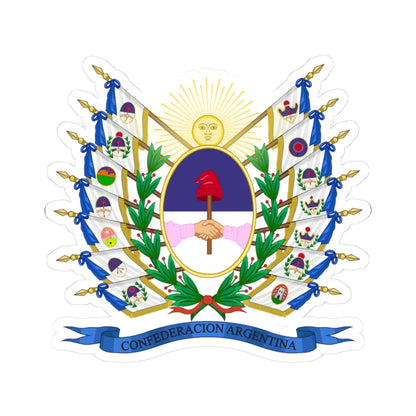 Coat of Arms of the Argentine Confederation Variant (Argentina) (Coat of Arms) STICKER Vinyl Kiss-Cut Decal 3 Inch White - The Sticker Space