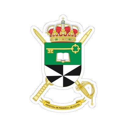 Coat of Arms of the Army Personnel Command of Ceuta (Spain) (Coat of Arms) STICKER Vinyl Kiss-Cut Decal 6 Inch White - The Sticker Space