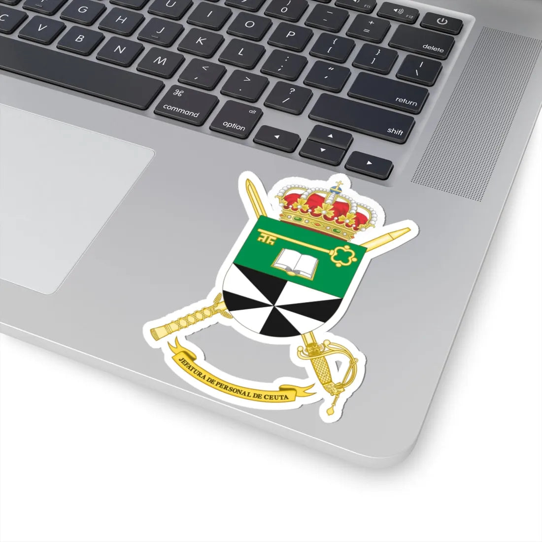 Coat of Arms of the Army Personnel Command of Ceuta (Spain) (Coat of Arms) STICKER Vinyl Kiss-Cut Decal - The Sticker Space