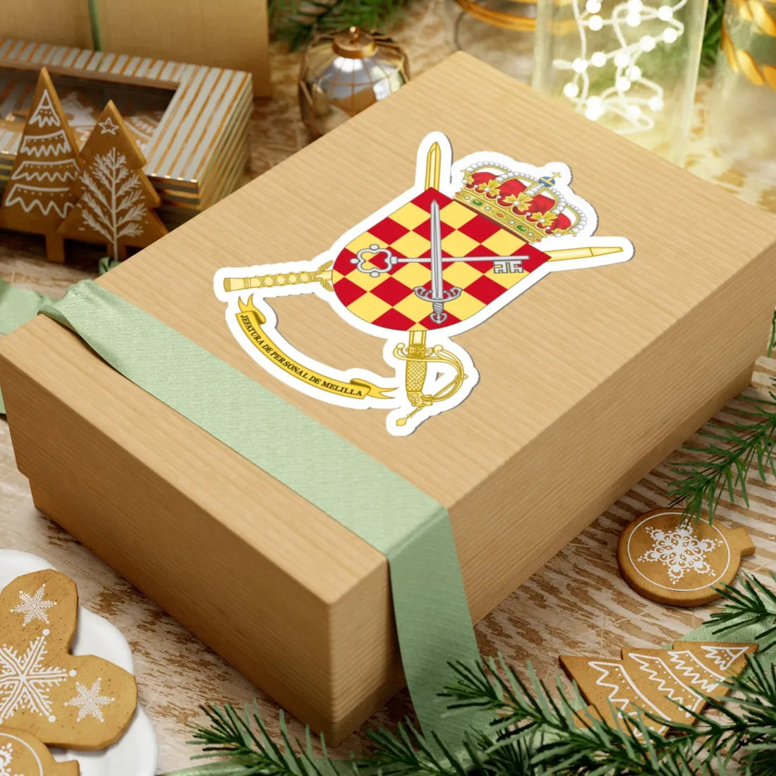 Coat of Arms of the Army Personnel Command of Melilla (Spain) (Coat of Arms) STICKER Vinyl Kiss-Cut Decal - The Sticker Space