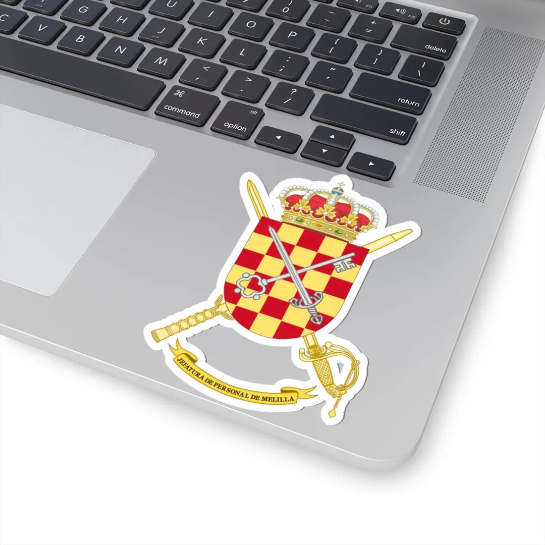 Coat of Arms of the Army Personnel Command of Melilla (Spain) (Coat of Arms) STICKER Vinyl Kiss-Cut Decal - The Sticker Space