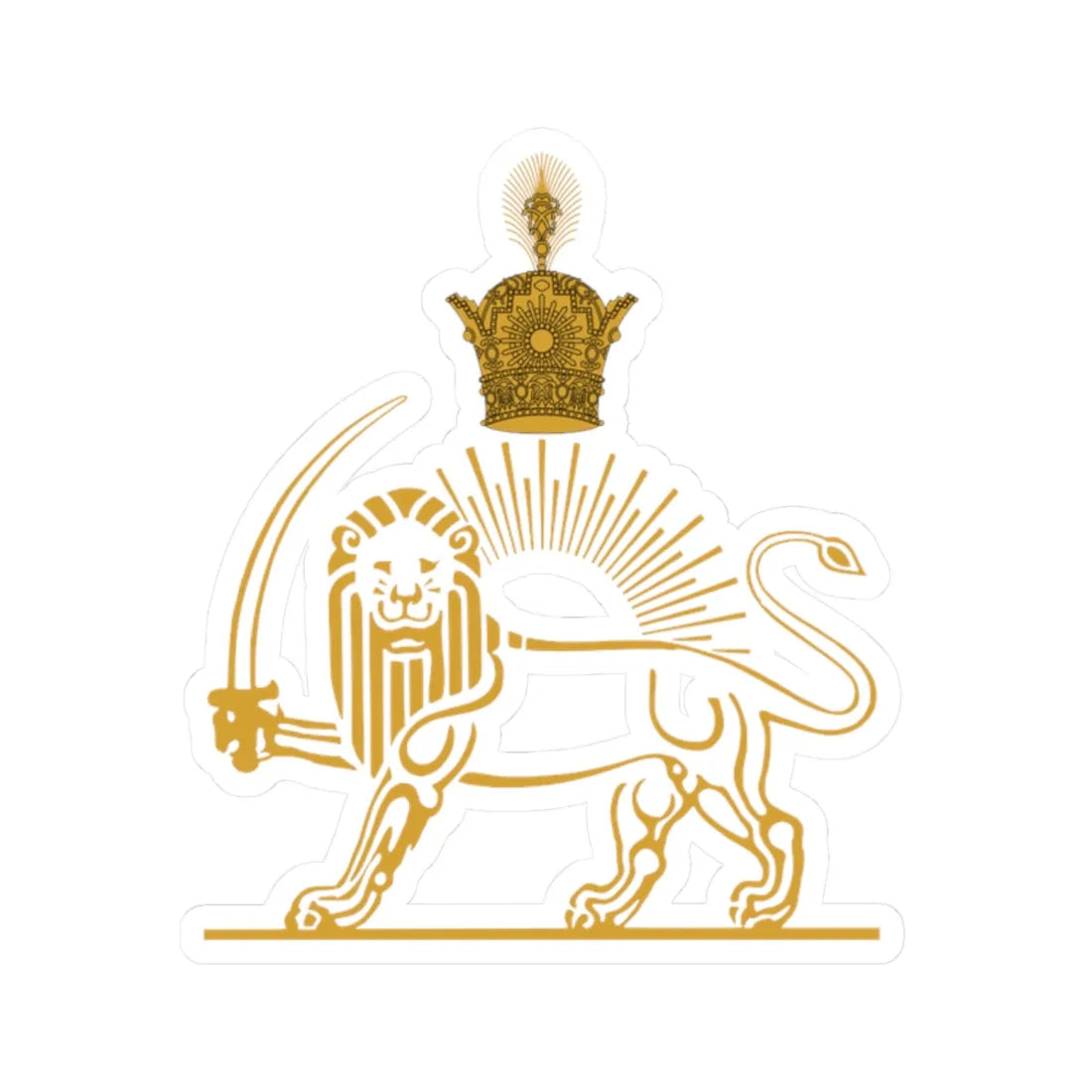 Coat of arms of the Azerbaijan Peoples Government (Iran) (Coat of Arms) STICKER Vinyl Kiss-Cut Decal 2 Inch White - The Sticker Space