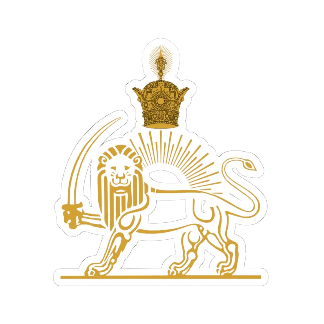 Coat of arms of the Azerbaijan Peoples Government (Iran) (Coat of Arms) STICKER Vinyl Kiss-Cut Decal 4 Inch White - The Sticker Space