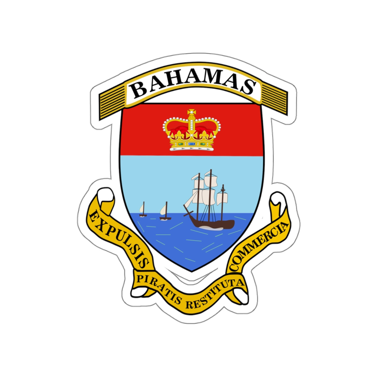 Coat of Arms of The Bahamas 2 STICKER Vinyl Die-Cut Decal-White-The Sticker Space