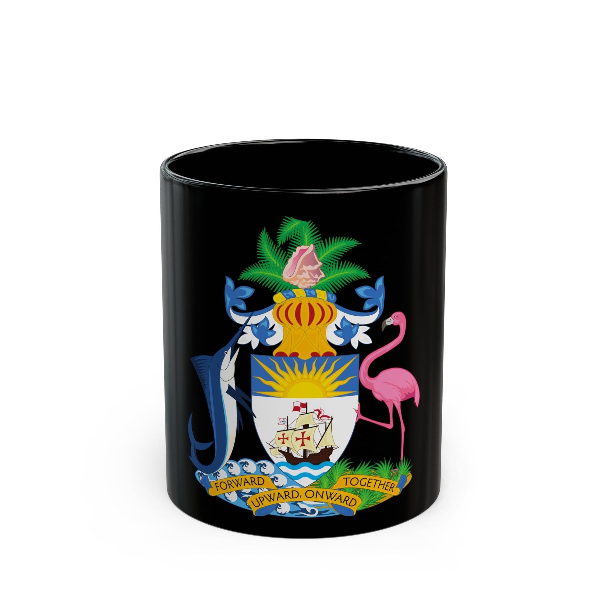 Coat of Arms of The Bahamas - Black Coffee Mug-11oz-The Sticker Space