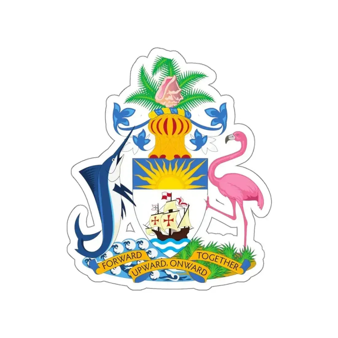 Coat of Arms of The Bahamas STICKER Vinyl Die-Cut Decal - The Sticker Space