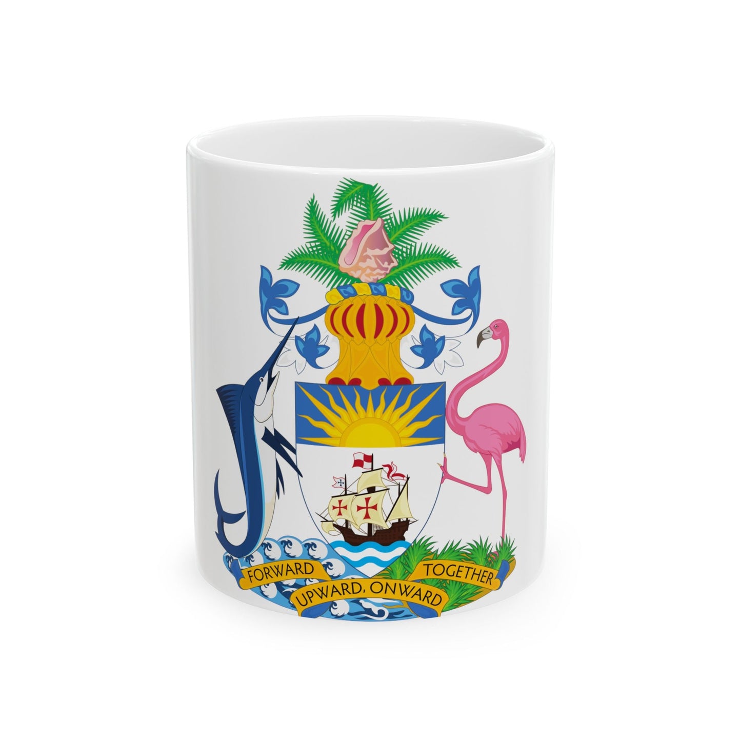 Coat of Arms of The Bahamas - White Coffee Mug