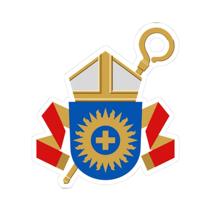Coat of arms of the bishop of Espoo (Finland) (Coat of Arms) STICKER Vinyl Kiss-Cut Decal 3 Inch White - The Sticker Space