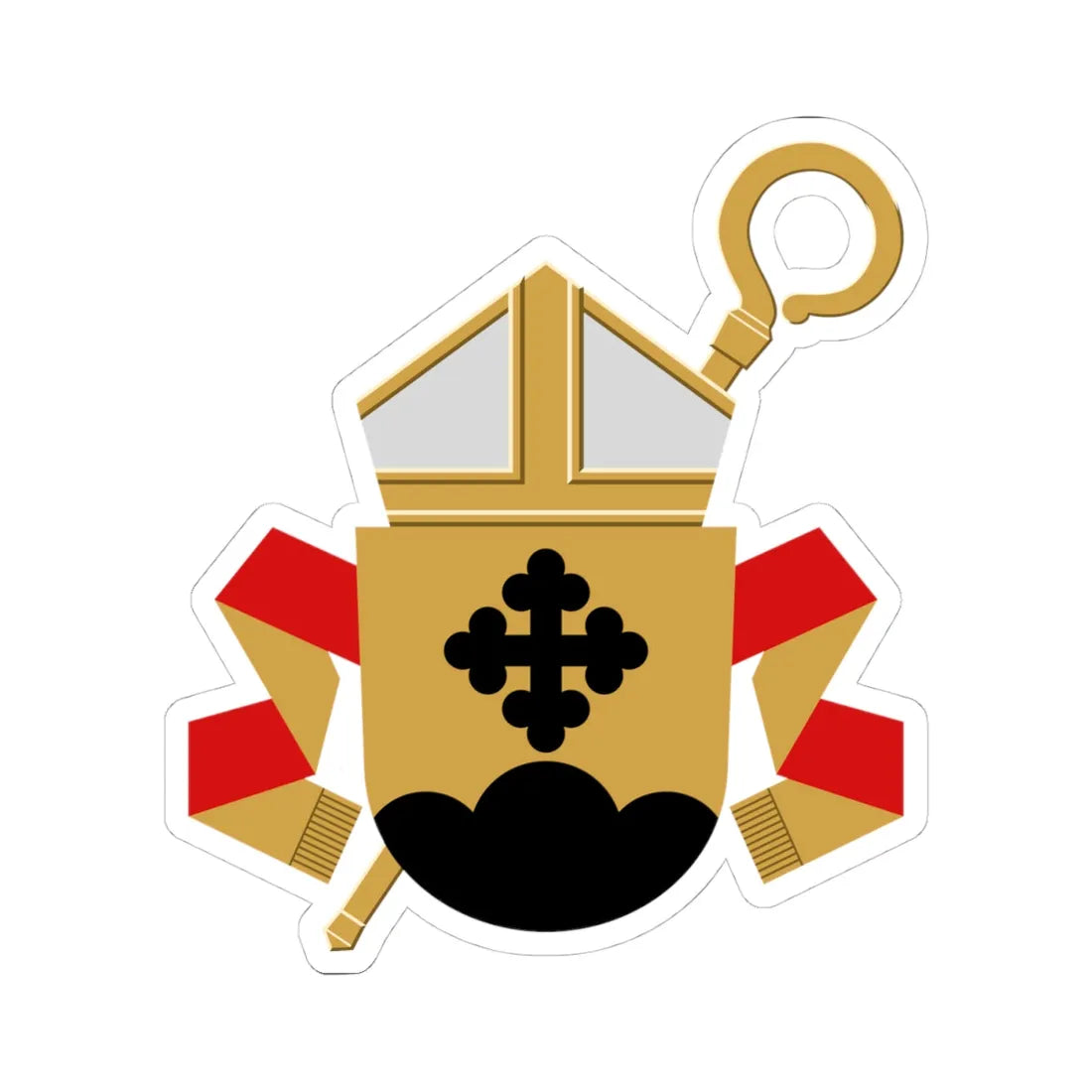 Coat of arms of the bishop of Kuopio (Finland) (Coat of Arms) STICKER Vinyl Kiss-Cut Decal 4 Inch White - The Sticker Space