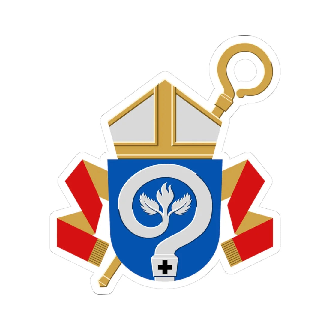 Coat of arms of the bishop of Lapua (Finland) (Coat of Arms) STICKER Vinyl Kiss-Cut Decal 3 Inch White - The Sticker Space