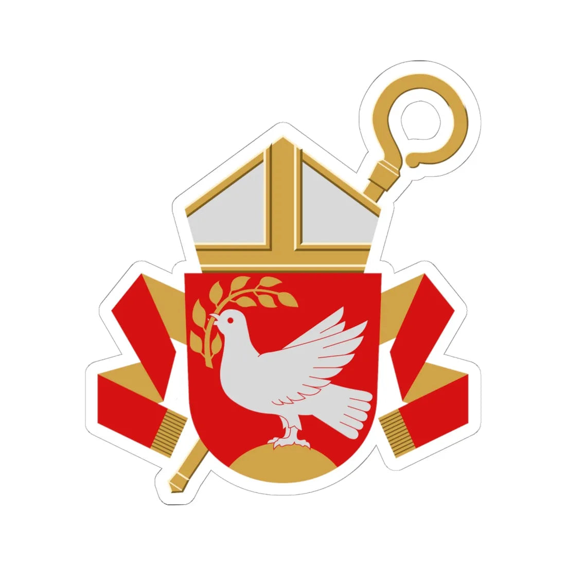 Coat of arms of the bishop of Mikkeli (Finland) (Coat of Arms) STICKER Vinyl Kiss-Cut Decal 6 Inch White - The Sticker Space