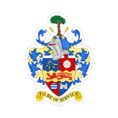 Coat of Arms of the Borough Council of Harrogate (England) (Coat of Arms) STICKER Vinyl Kiss-Cut Decal 6 Inch White - The Sticker Space