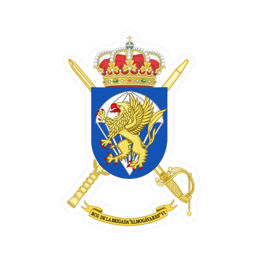 Coat of Arms of the BRIPAC Headquarters Battalion (Spain) (Coat of Arms) STICKER Vinyl Kiss-Cut Decal 2 Inch White - The Sticker Space