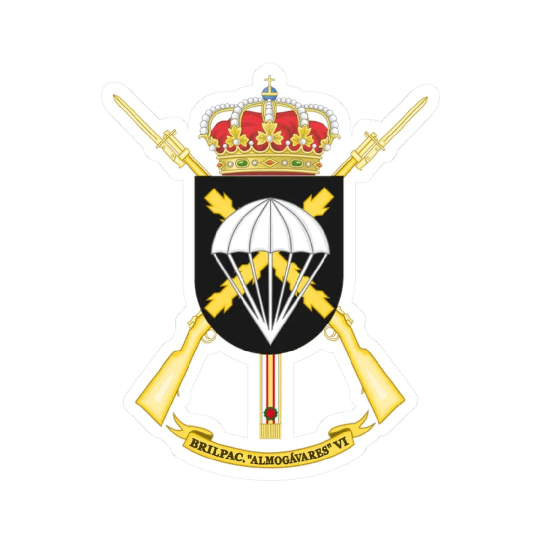 Coat of Arms of the BRIPAC (Spain) (Coat of Arms) STICKER Vinyl Kiss-Cut Decal 2 Inch White - The Sticker Space