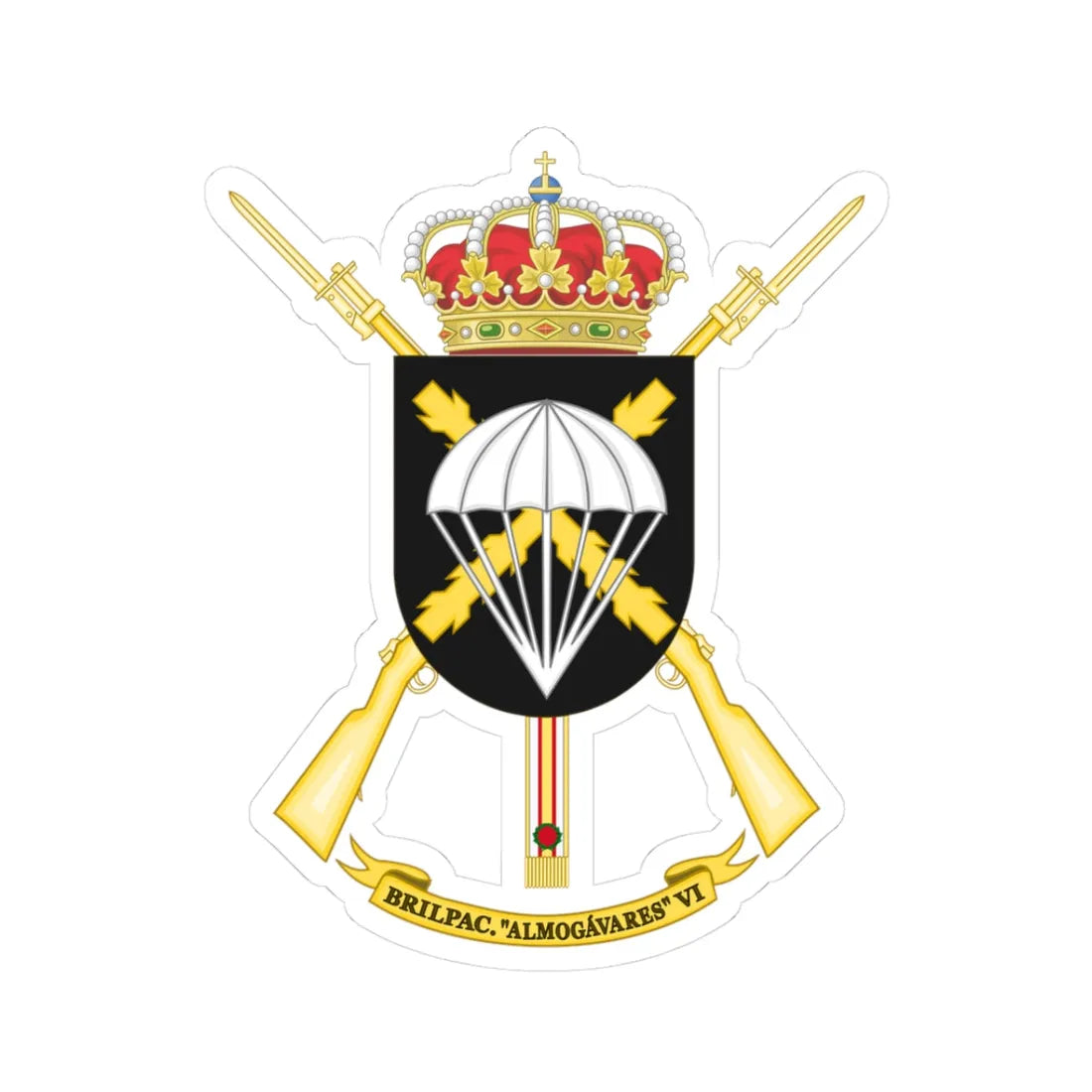 Coat of Arms of the BRIPAC (Spain) (Coat of Arms) STICKER Vinyl Kiss-Cut Decal 3 Inch White - The Sticker Space