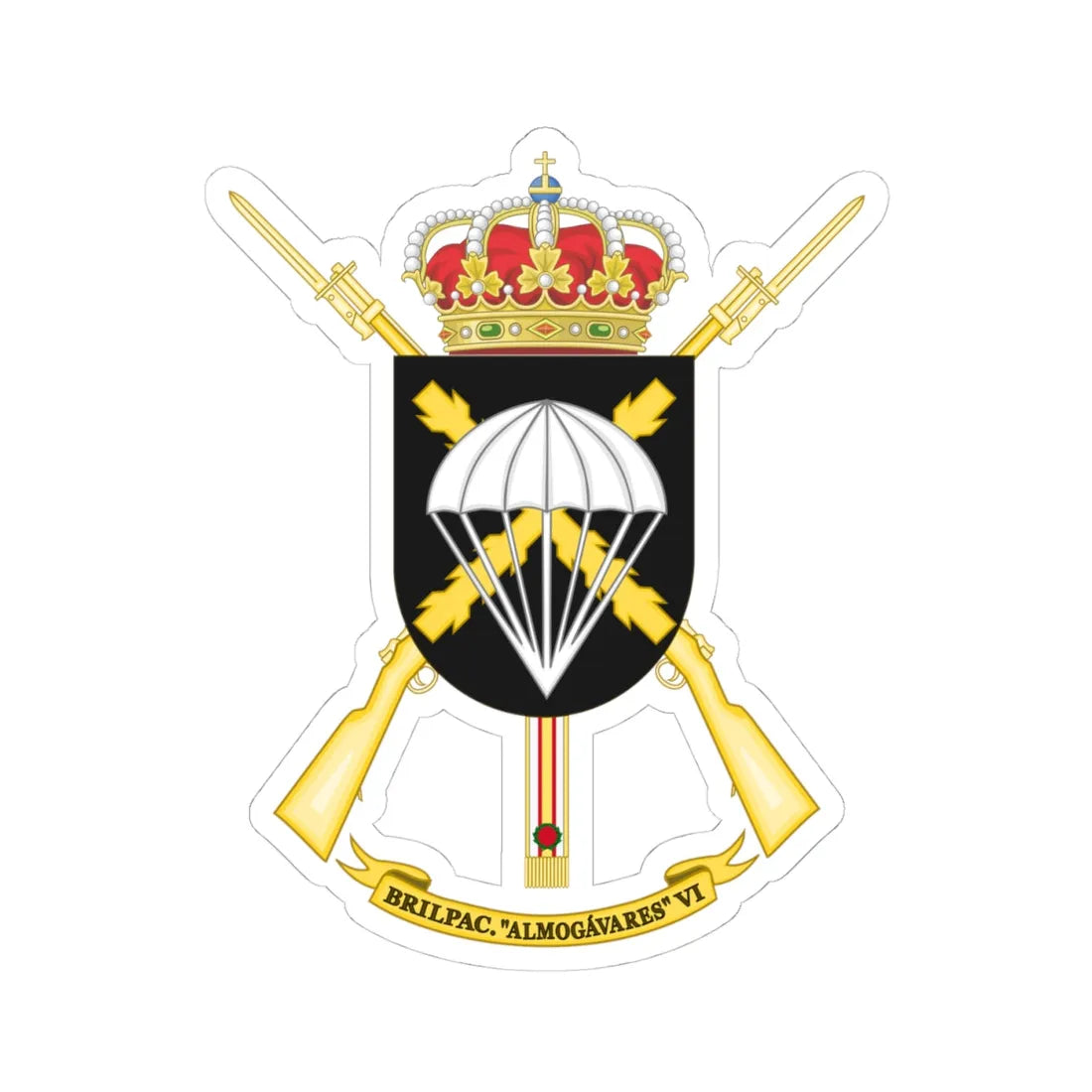 Coat of Arms of the BRIPAC (Spain) (Coat of Arms) STICKER Vinyl Kiss-Cut Decal 4 Inch White - The Sticker Space