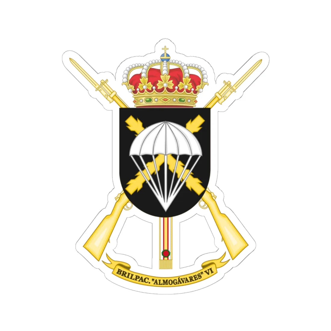 Coat of Arms of the BRIPAC (Spain) (Coat of Arms) STICKER Vinyl Kiss-Cut Decal 6 Inch White - The Sticker Space