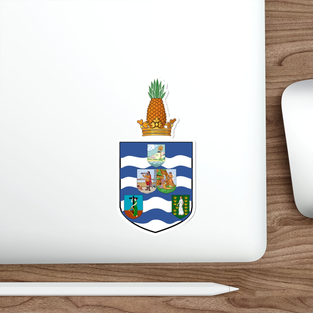 Coat of arms of the British Leeward Islands (1940–1956) STICKER Vinyl Die-Cut Decal-The Sticker Space