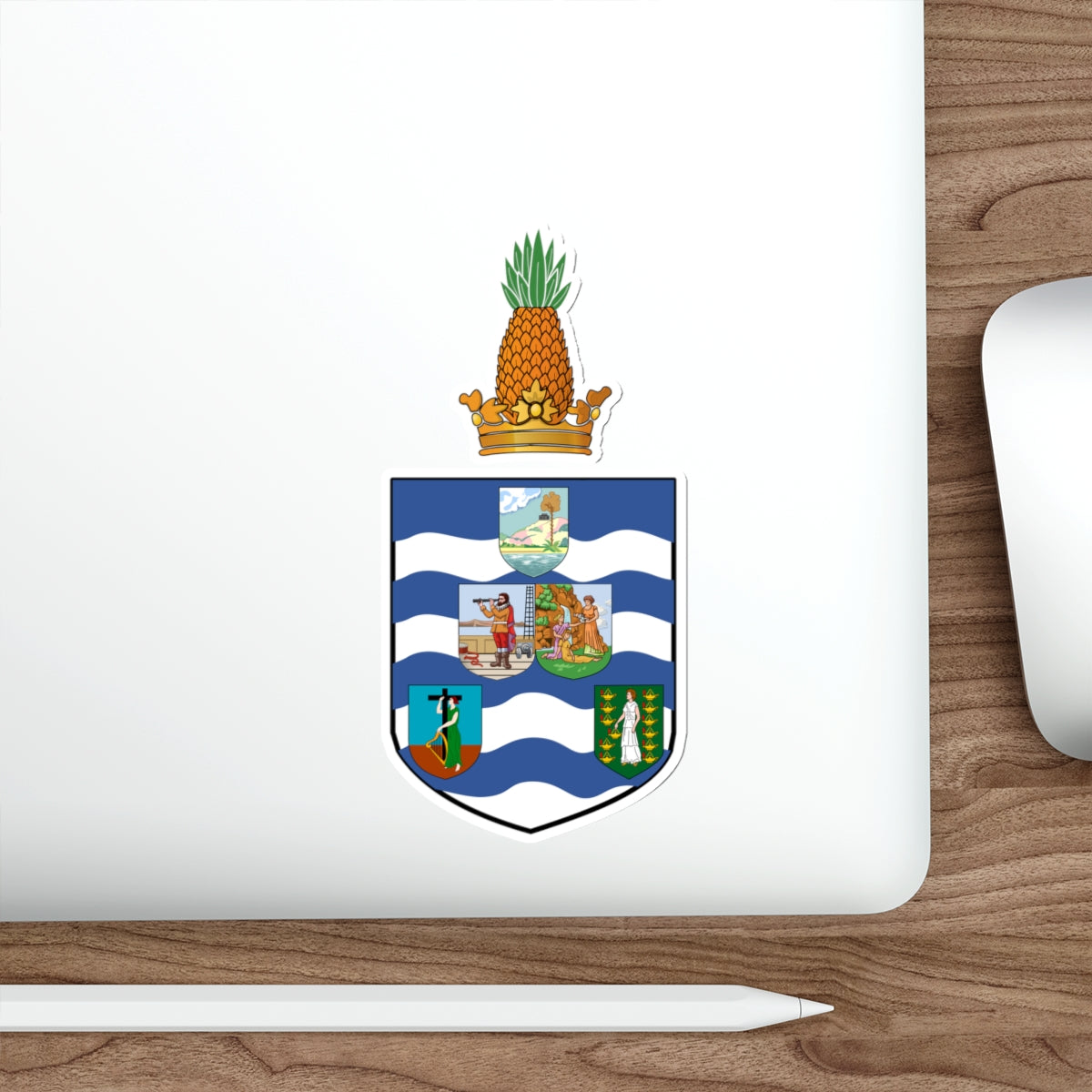 Coat of arms of the British Leeward Islands (1940–1956) STICKER Vinyl Die-Cut Decal-The Sticker Space