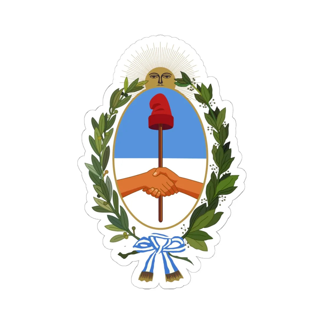 Coat of arms of the Buenos Aires Province (Argentina) (Coat of Arms) STICKER Vinyl Kiss-Cut Decal 6 Inch White - The Sticker Space