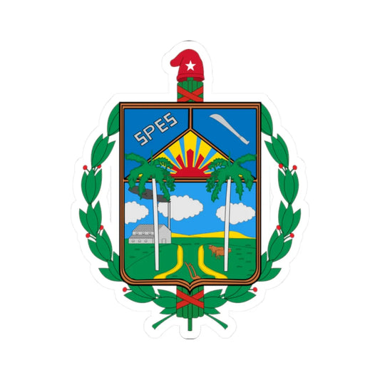 Coat of arms of the Camaguey Province (Cuba) (Coat of Arms) STICKER Vinyl Kiss-Cut Decal 2 Inch White - The Sticker Space
