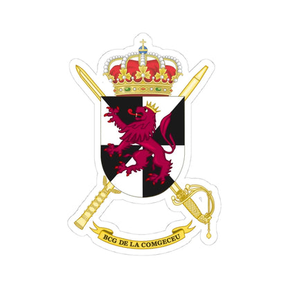 Coat of Arms of the Ceuta General Command Headquarters Battalion (Spain) (Coat of Arms) STICKER Vinyl Kiss-Cut Decal 4 Inch White - The Sticker Space