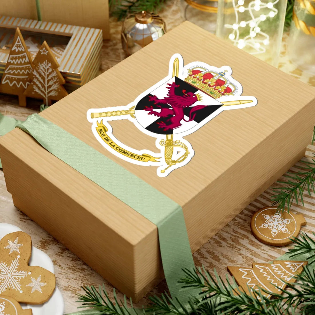 Coat of Arms of the Ceuta General Command Headquarters Battalion (Spain) (Coat of Arms) STICKER Vinyl Kiss-Cut Decal - The Sticker Space