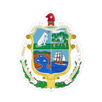 Coat of Arms of the City of Baracoa Cuba (Cuba) (Coat of Arms) STICKER Vinyl Kiss-Cut Decal 3 Inch White - The Sticker Space