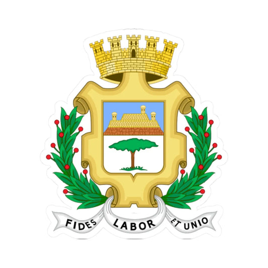 Coat of arms of the city of Cienfuegos Cuba (Cuba) (Coat of Arms) STICKER Vinyl Kiss-Cut Decal 2 Inch White - The Sticker Space